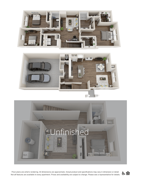 Floor plan for 3 beds, 2.5 baths, 2660 sqft